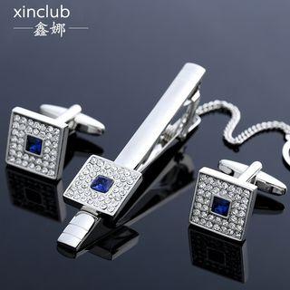Set: Neck Tie Clip + Cuff Link Dj01 - One Size