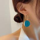 Disc Alloy Dangle Earring 1 Pair - Blue - One Size
