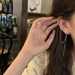 Bow Chain Alloy Cuff Earring
