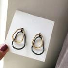 Irregular Alloy Hoop Earring 1 Pair - Black & Gold - One Size