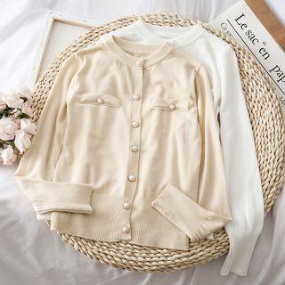 Pearl-button Knit Top