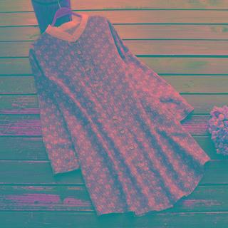 Long-sleeve Floral Button-up Dress