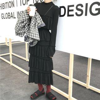Plaid Blazer / Ruffle Dress