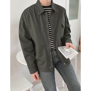 Hidden-zip Flap Jacket