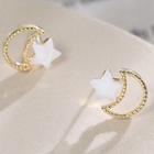 Star Stud Earring 1 Pair - Stud Earrings - Gold & White - One Size