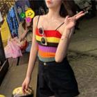 Striped Knit Camisole Top Rainbow - One Size