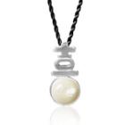 Mother Of Pearl Pendant With Silk Cord