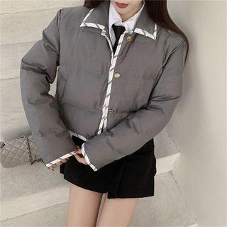 Padded Single-breasted Jacket Gray - One Size