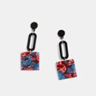 Acetate Square Dangle Earring 1 Pair - One Size
