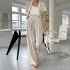 Officewear Set: Crop Blazer + Wide Pants