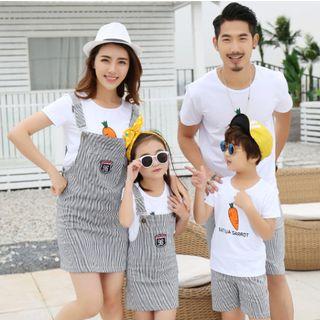 Family Set : Print Short-sleeve T-shirt + Shorts / Pinafore