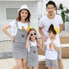 Family Set : Print Short-sleeve T-shirt + Shorts / Pinafore