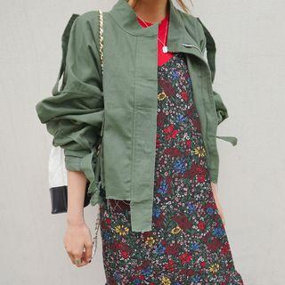 Drop-shoulder Flap-pocket Jacket