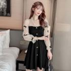 Halter-neck Bow Paneled A-line Dress