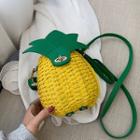 Pineapple Straw Crossbody Bag Pineapple - Yellow - One Size