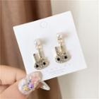 Rhinestone Rabbit Earring 1 Pair - Ear Studs - One Size