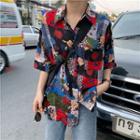 Flower Short-sleeve Shirt As Shown In Figure - One Size