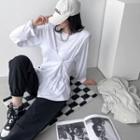 Padded-shoulder Two-way T-shirt