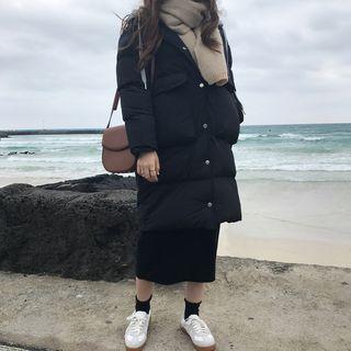 Padded Buttoned Hooded Coat