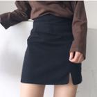High-waist Slit A-line Skirt