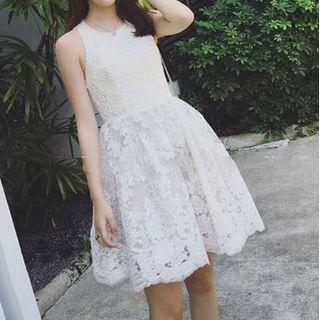 Lace Open-back Dress