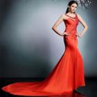 Sleeveless Dip Back Evening Gown