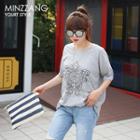 Drop-shoulder Pattern T-shirt