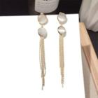 Faux Pearl Fringe Earring Gold Silver Earring - One Size