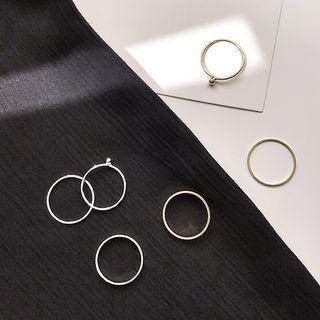 Set Of 3: Alloy Hoop Earring