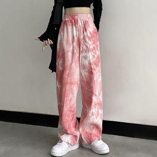 Tie-dye Wide Leg Corduroy Pants