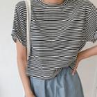 Basic Stripe Cropped T-shirt