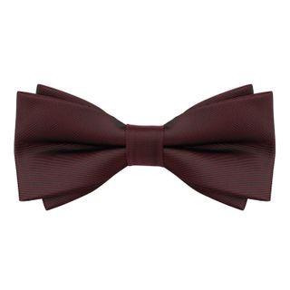 Plain Bow Tie Wine Red - One Size