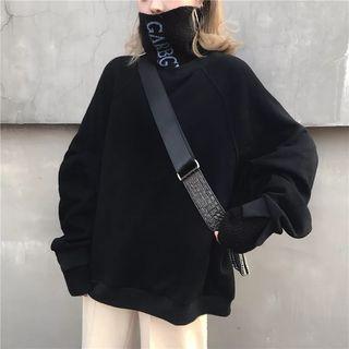 Mock Two-piece Fleece Long-sleeve Sweatshirt