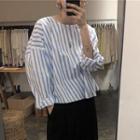 Striped Blouse Stripes - Blue & White - One Size