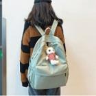 Plain Zip Nylon Backpack / Bag Charm / Set