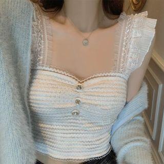 Spaghetti Strap Ruffle Top / Cardigan