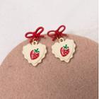 Strawberry Heart Bow Drop Earrings As Shown In Figure - One Size
