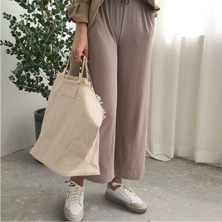 Fringed Canvas Tote Bag
