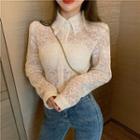 Long-sleeve Crochet Lace Blouse