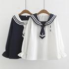 Sailor-collar Long-sleeve Shirt