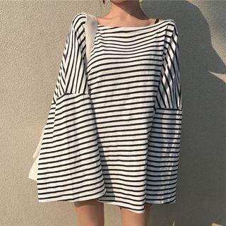 Striped Long-sleeve Loose Fit T-shirt