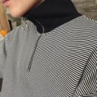 Collared Striped Sweatshirt