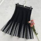 Striped Knitted Skirt Black & White - One Size