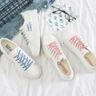 Lettering Fringed Canvas Sneakers