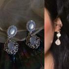 Retro Faux Crystal Dangle Earring 1 Pair - D18a - Stud Earring - One Size