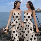 Spaghetti-strap Dotted A-line Dress (various Designs)