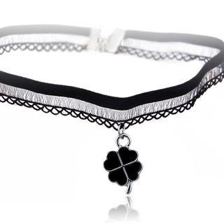 Flower Lace Choker X241 - Black - One Size