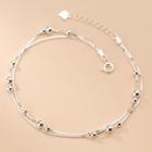 Sterling Silver Bead Layered Anklet S925 Silver Anklet - Silver - One Size