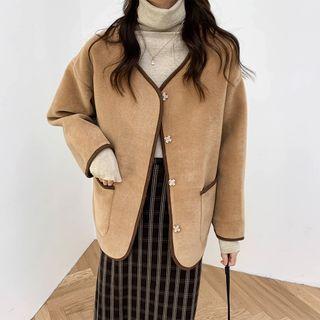 Woolen Button-up Oversize Jacket