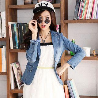 Single-buttoned Denim Jacket